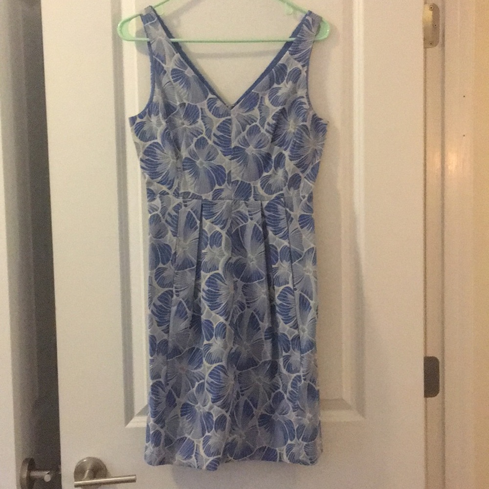 Anthropologie blue floral dress size 0 NWT
